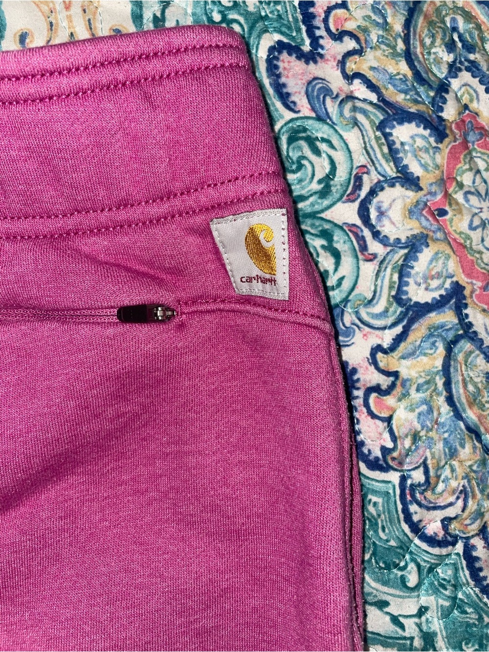 Carhartt Plum Sweatpants with Orange Logo - Picture 4 of 6